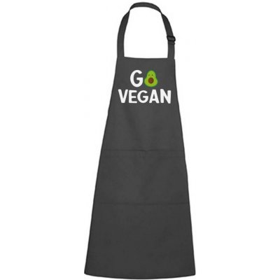 Dobrý Triko Zástěra s potiskem Go vegan Antracitová – Hledejceny.cz