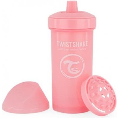 Twistshake láhev pro děti se sítkem růžová 360 ml