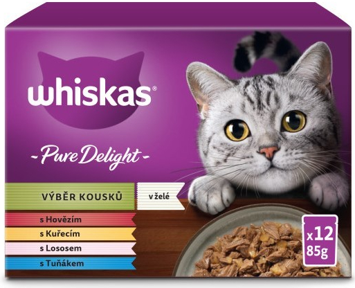 Whiskas Casserole mixovaný výběr v želé pro dospělé kočky 48 x 85 g