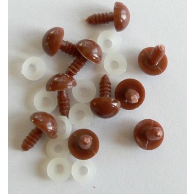 Oči s pojistkou 10 mm – hnědé – Zboží Dáma