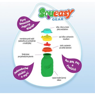 SQUEASY GEAR silikonová kapsička 180 ml