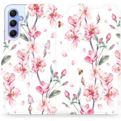 Pouzdro Mobiwear Flip Samsung Galaxy A34 5G - M124S Růžové květy