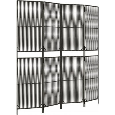 VidaXL Paraván 4dílný šedý polyratan 196 x 200 cm – Zboží Dáma