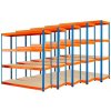 Skladový regál Fistar 5x Regál 1680 x 1600 x 500 mm lak 4 police modro oranžová