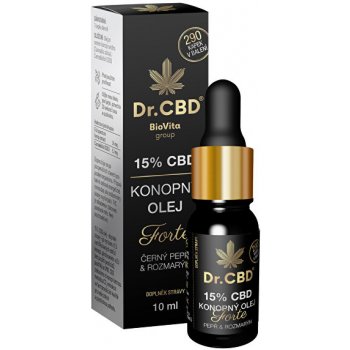 Dr. CBD 15% CBD konopný olej Forte s černým pepřem a rozmarýnem 10 ml
