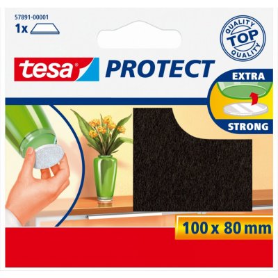 Tesa Plstěná samolepící podložka, obdélník, hnědá, 100mm x 80mm (57891-00001-01) – Sleviste.cz