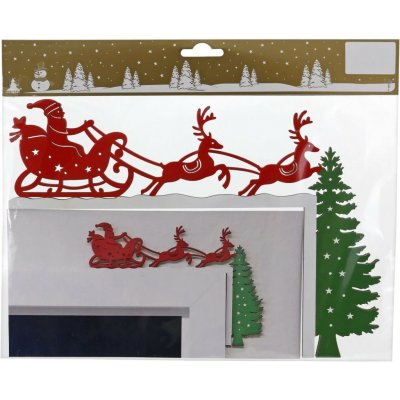 Gerd Rodermund Rohová dřevěná dekorace Santa se sáněmi a stromy, 23,5 x 19 cm – Hledejceny.cz