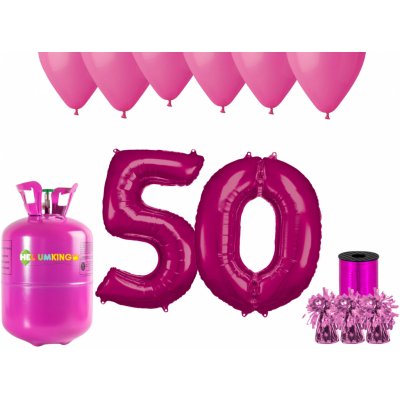 HeliumKing Helium párty set na 50. narozeniny s růžovými balónky – Zbozi.Blesk.cz