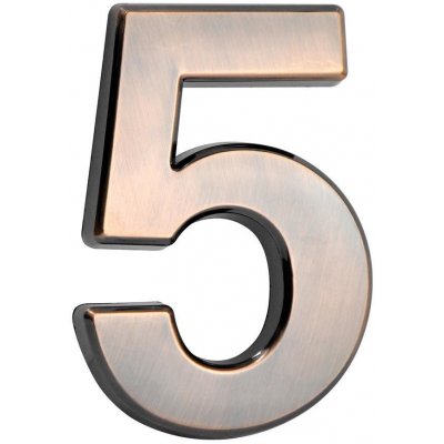 STREND PRO Číslo MagicHome ´5´, domovní, s lepící páskou, bronzové, 70x100 mm, ABS – HobbyKompas.cz