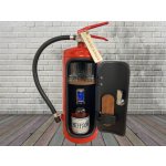 Barcanox Hasící přístroj červený Bar s hnědým dřevem – Sleviste.cz