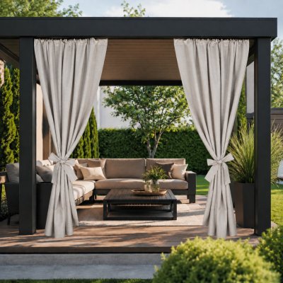 Takoy Závěs na terasu 155x220 nepromokavý polyester světle šedý-HT-00121 | 155 x 220 cm – Hledejceny.cz