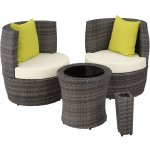 tectake 403139 Zahradní ratanový nábytek Nizza černá hliník – Zboží Mobilmania