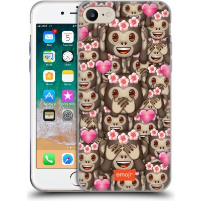 Pouzdro HEAD CASE Apple iPhone 7 EMOJI - Opičky, srdíčka a kytičky