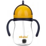 Akuku láhev s brčkem a závažím navy/žlutý 280 ml – Zboží Dáma