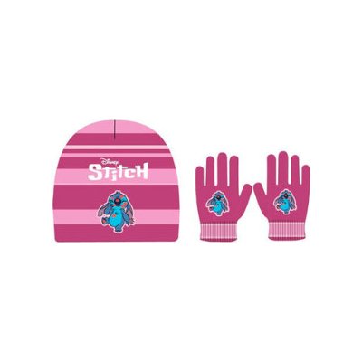 Lilo a Stitch zimní set Disney Stitch čepice a rukavice fialová