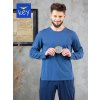 Pánské pyžamo Key MNS 866 B22 pánské pyžamo dlouhé modré