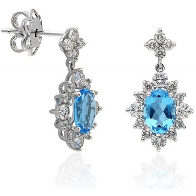 Lillian Vassago z bílého zlata s modrým topazem a diamanty LLV81-DER007WBT