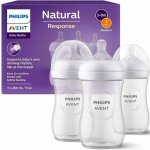 Avent láhev Natural Response 3ks transparentní 260ml – Zboží Dáma