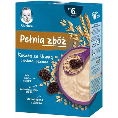 Gerber Mléčná kaše Plná obilovin Ovesná kaše švestkou 200 g – Zbozi.Blesk.cz