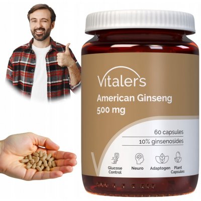 Vitaler's Americký ženšen 500 mg Extrakt 60 kapslí – Hledejceny.cz