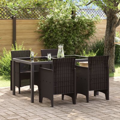 OMAXI 583192 Zahradní křeslo 4 ks Hnědá 53 x 49 x 85 cm PP – Hledejceny.cz