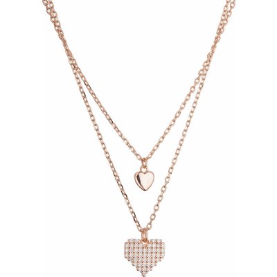 Pavona Pozlacený dvouřadý náhrdelník srdíčka 12153.1 rose gold – Hledejceny.cz
