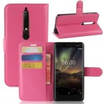 Pouzdro Litchi PU kožené Nokia 6.1 - rose – Zboží Mobilmania