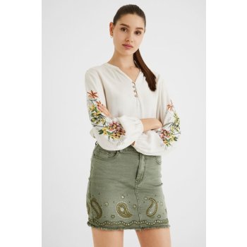 Desigual krátké sukně BILLI JEANS khaki