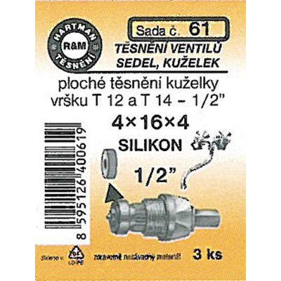 HARTMAN těsnění ploché kuželky vršku T 12 a T 14-1/2" silikon, sada č. 61 – Sleviste.cz