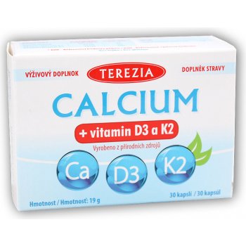 Terezia Calcium+vitamin D3 a K2 30 kapslí