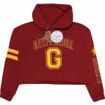 CurePink dámská croptop mikina Harry Potter Nebelvírský vysokoškolský styl červená – Zboží Dáma