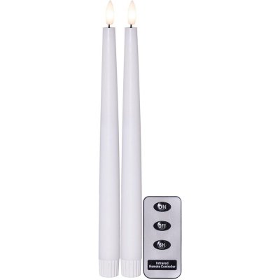 Star trading 2x LED dlouhá svíčka FLAMME s dálkovým ovládání V.28,5 cm bílá – Hledejceny.cz
