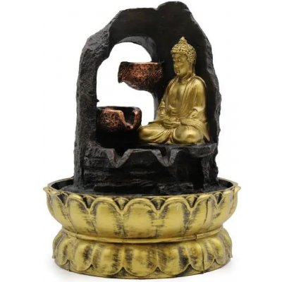 AWM Pokojová vodní fontána Zlatý Meditující Buddha 30 cm – Zboží Mobilmania