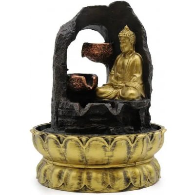 AWM Pokojová vodní fontána Zlatý Meditující Buddha 30 cm – Hledejceny.cz