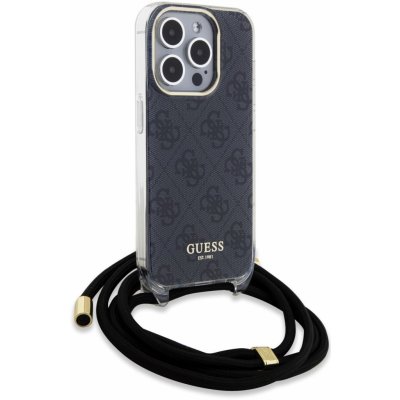 Guess IML 4G Printed Crossbody popruh Apple iPhone 15 Pro, černé – Zboží Mobilmania