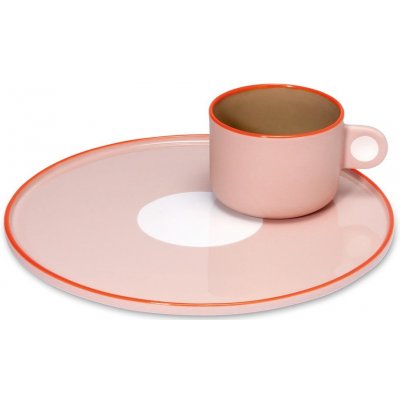 Remember Greta Set růžového kameninového šálku a talíře 250 ml – Zboží Mobilmania