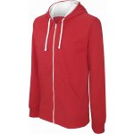 Kariban mikina s kontrastní kapucí Contrast Hooded Sweatshirt Red/White – Zboží Mobilmania