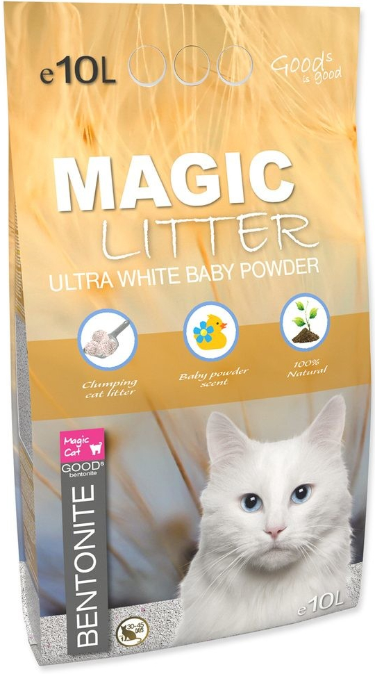 Magic Cat Magic Litter Bentonite Ultra White Baby Powder 10 l