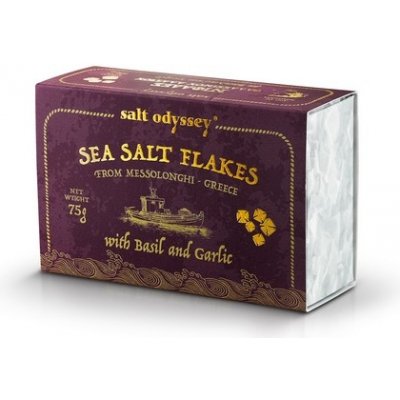 SALT ODYSSEY Mořská sůl s bazalkou a česnekem 75 g dárková krabička – Zboží Dáma