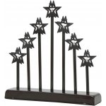 M.a.t. group Svícen vánoční 7 svíček LED,teplá BÍ,hvězda,kov.,26x6x27cm,2xtuž.AA baterie – Hledejceny.cz