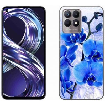 Pouzdro mmCase Gelové Realme 8i - modré květy – Zboží Živě