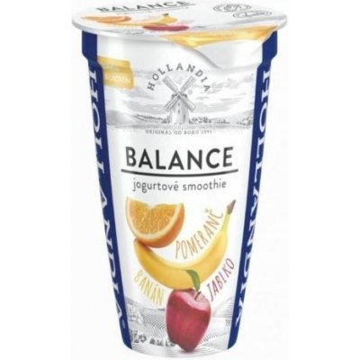 Hollandia Balance jogurtové smoothie banán jablko pomeranč 230 g