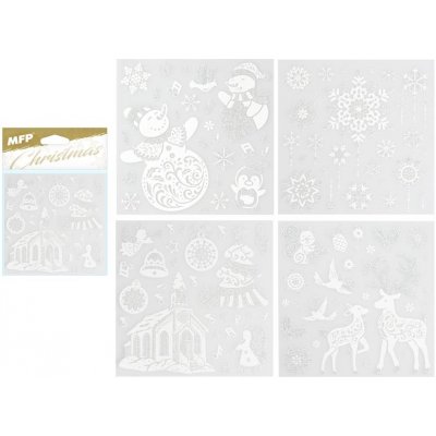 UNIPAP samolepka vánoční se stříbrným glitrem 180x180mm 8882327 173944 – Hledejceny.cz