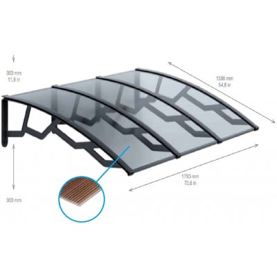 ARTPLAST vchodová stříška 140x180cm kouřová – Zbozi.Blesk.cz