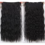 Vlasy clip in 130 g - černé vlasové příčesky vlnité 55 cm – Zboží Mobilmania