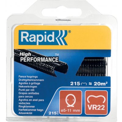 Spona RAPID VR22, PVC černá, 215 ks, sponky pro vázací kleště RAPID FP222 a FP20, pro drát 5-11mm – Zboží Mobilmania