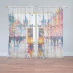 Sablio Záclony Žlutá tramvaj Paint: 2ks 150x250cm – Zboží Mobilmania