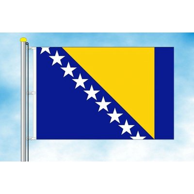LIBEA, s.r.o. Vlajka Bosny a Hercegoviny Rozměr: 60×90 cm, Uchycení: Karabiny na stožár – Hledejceny.cz