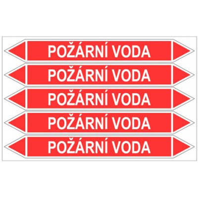 Značení potrubí, požární voda – Zboží Dáma