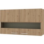 DECODOM Skříňka kuchyňská Nela H 100 Z, horní, 2x dvířka zasklená, dub artisan – Hledejceny.cz